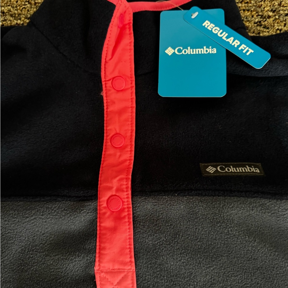 Columbia Black and Pink Fleece Pullover Medium junior